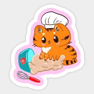 Bitty the kitty Making Biscuits Sticker